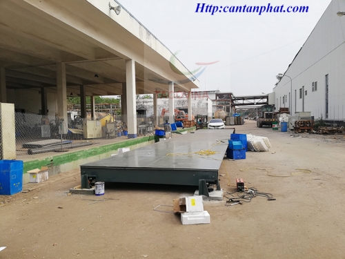 Lắp đặt cầu cân điện tử 120 tấn ô tô kĩ thuật số tại KCN Sài Đồng Hà Nội